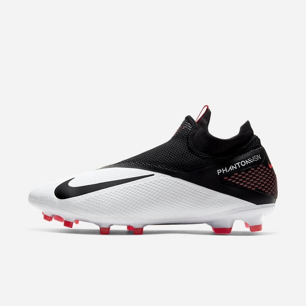 Crampon De Foot Nike Phantom Vision 2 Pro Dynamic Fit FG Blanche 4315-687 White/Laser Crimson/Black Homme | OSJ-36070429